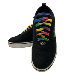 Heelys Pro 20 Skate Shoes Youth Size 3 Black Rainbow Neon #HE100771H